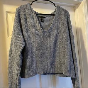 Low cut v-neck velvet knitted sweater size Large.